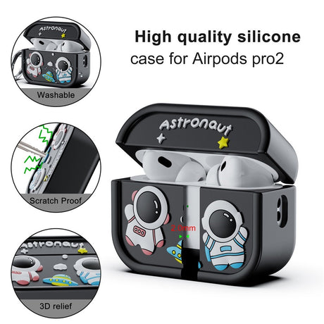 Apple AirPods Pro (2. Gen.) Silikone Cover m. Astronaut - Lyseblå