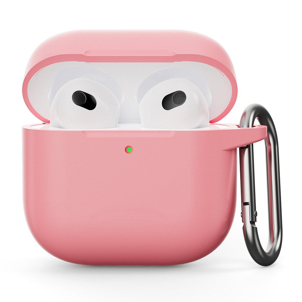 Airpods 4 silikondeksel m. Karabinkrok - Rosa