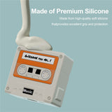 Apple AirPods (4. Gen.) Silikone Cover m. Kassettebånd Design & Karabinhage - Sort