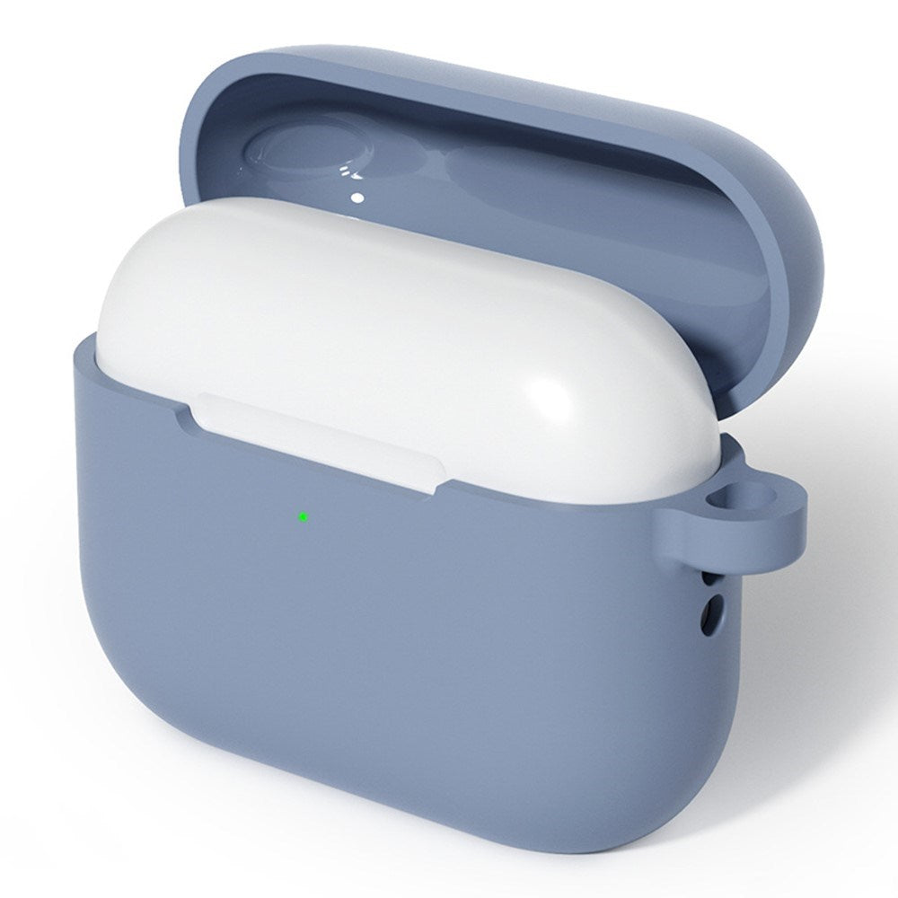 Apple AirPods Pro (3. gen.) Cover m. Karabinhage - Silikone - Blågrå
