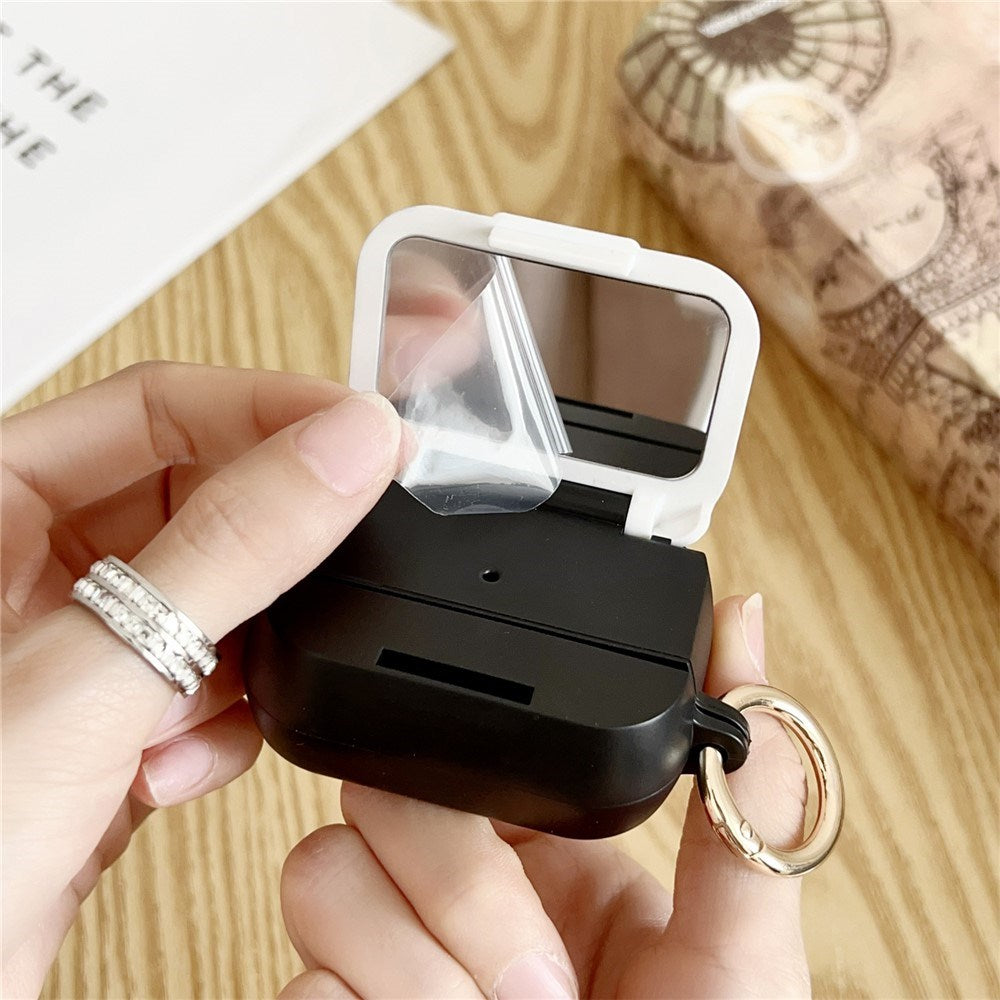 Apple AirPods Pro (3. gen.) Mønstret Plast Cover - Spejl & Ståfunktion - Leopard / Sort