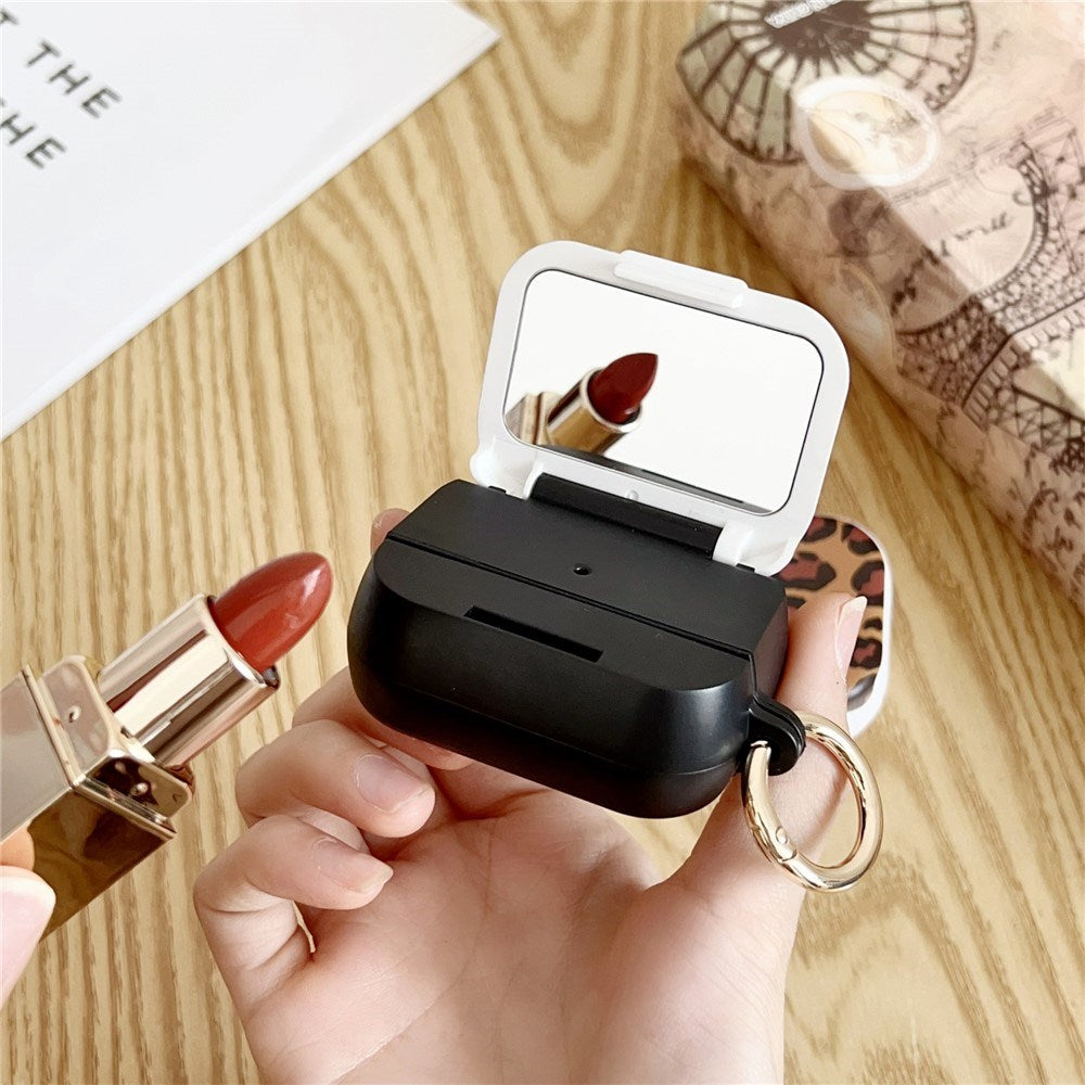 Apple AirPods Pro (3. gen.) Mønstret Plast Cover - Spejl & Ståfunktion - Leopard / Sort