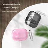 Hybrid Plastik Cover m. Karabinhage - Apple AirPods Pro (3. gen.) - Gennemsigtig Glitter