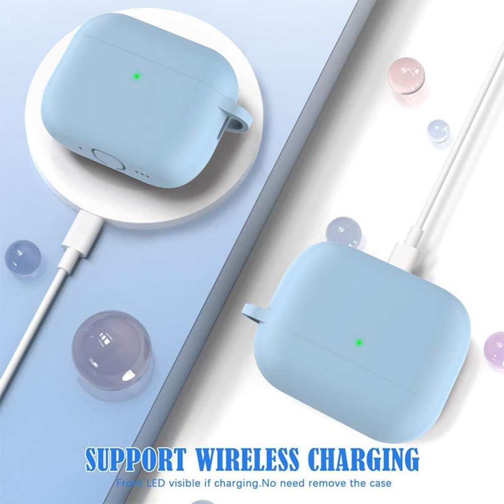 Silikone Cover til Apple AirPods Pro (3. gen.) - Karabinhage & Rengøringspen - Violet