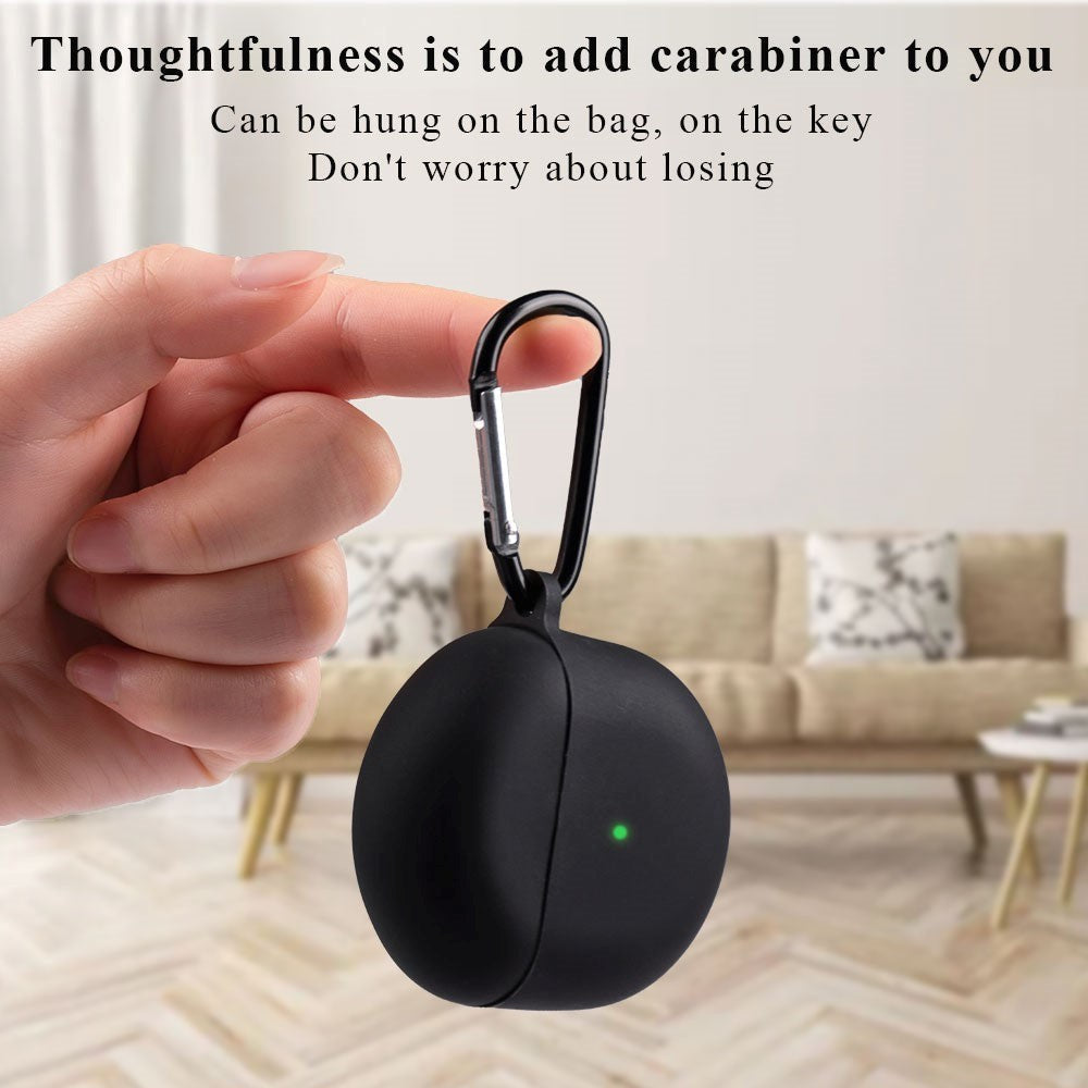 OnePlus Buds silikondeksel med karabinkrok - Rød