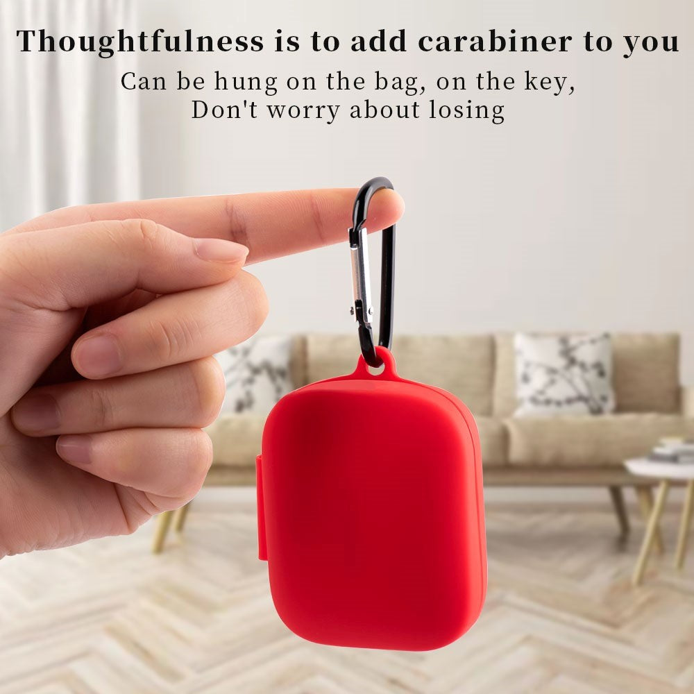 OnePlus Buds Pro silikondeksel med karabinkrok - Hvit