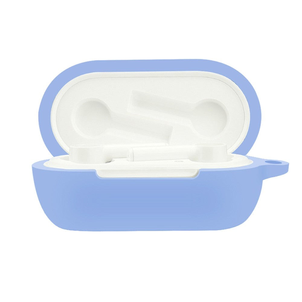 OnePlus Buds Z2 silikondeksel med karabinkrok - Lyseblå