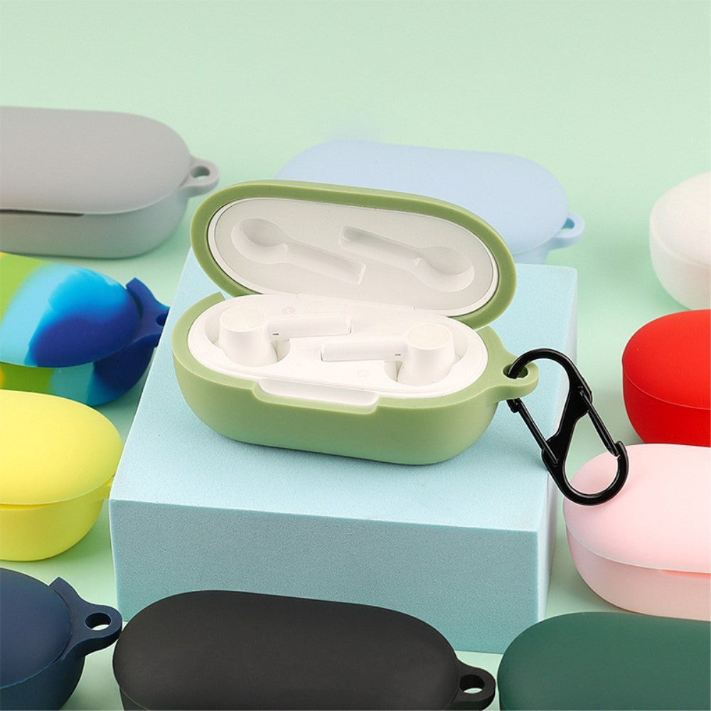 OnePlus Buds Z2 silikondeksel med karabinkrok - Mørkegrønn