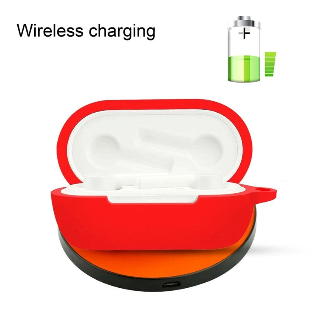 OnePlus Buds Z2 silikondeksel med karabinkrok - Hvit