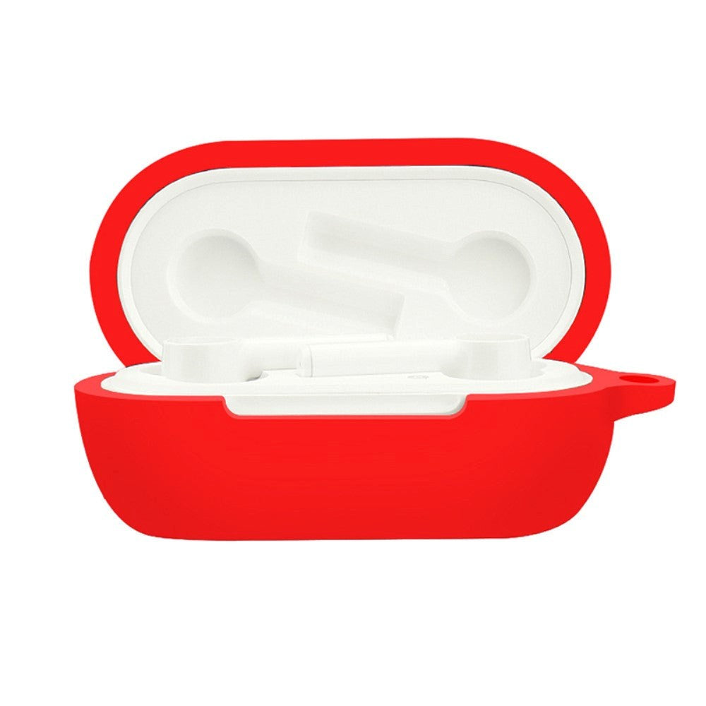 OnePlus Buds Z2 silikondeksel med karabinkrok - Rød