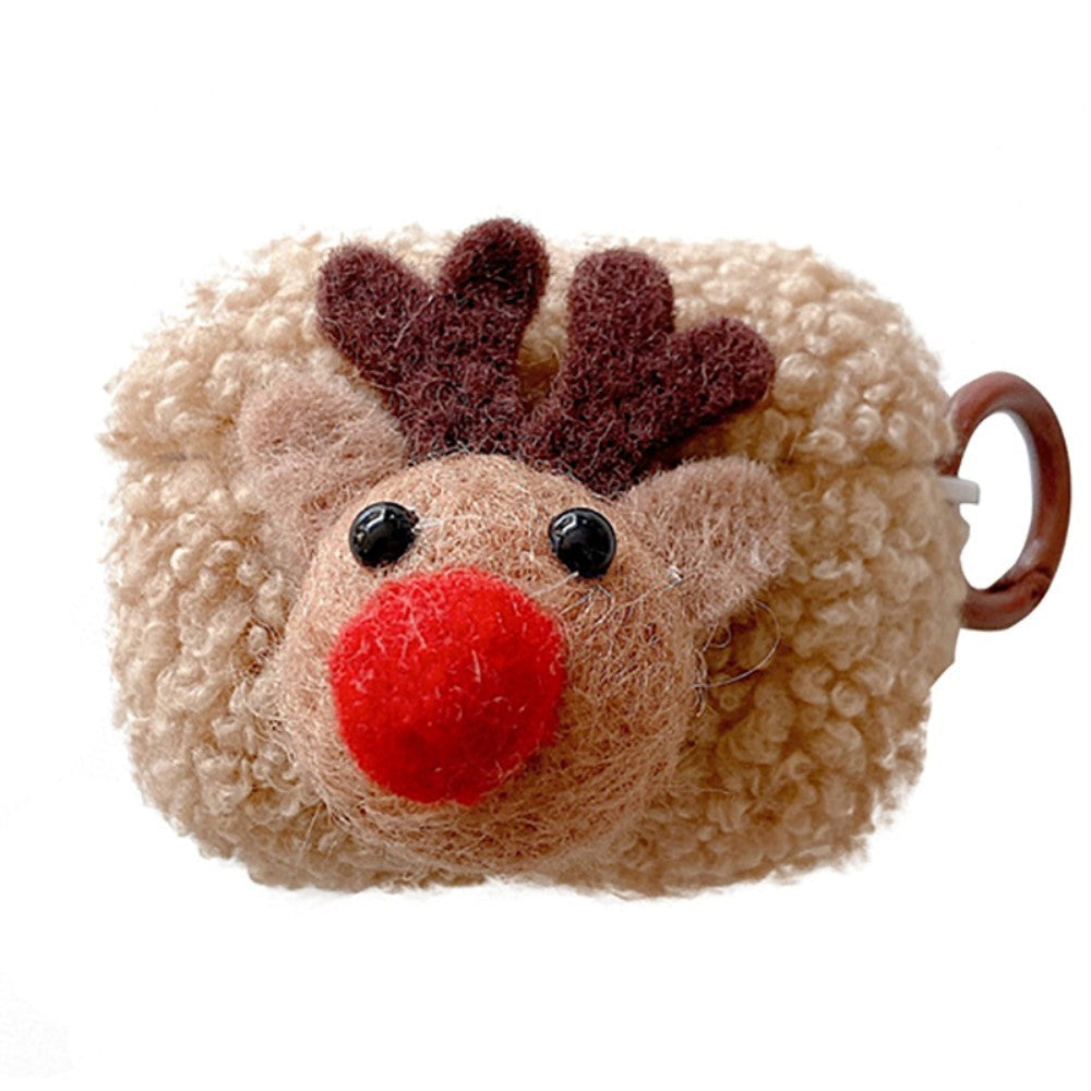 Apple AirPods (3 gener.) Fleksibelt juledeksel i plast m. Ulltrekk - Reinsdyr