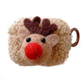 Apple AirPods (3 gener.) Fleksibelt juledeksel i plast m. Ulltrekk - Reinsdyr