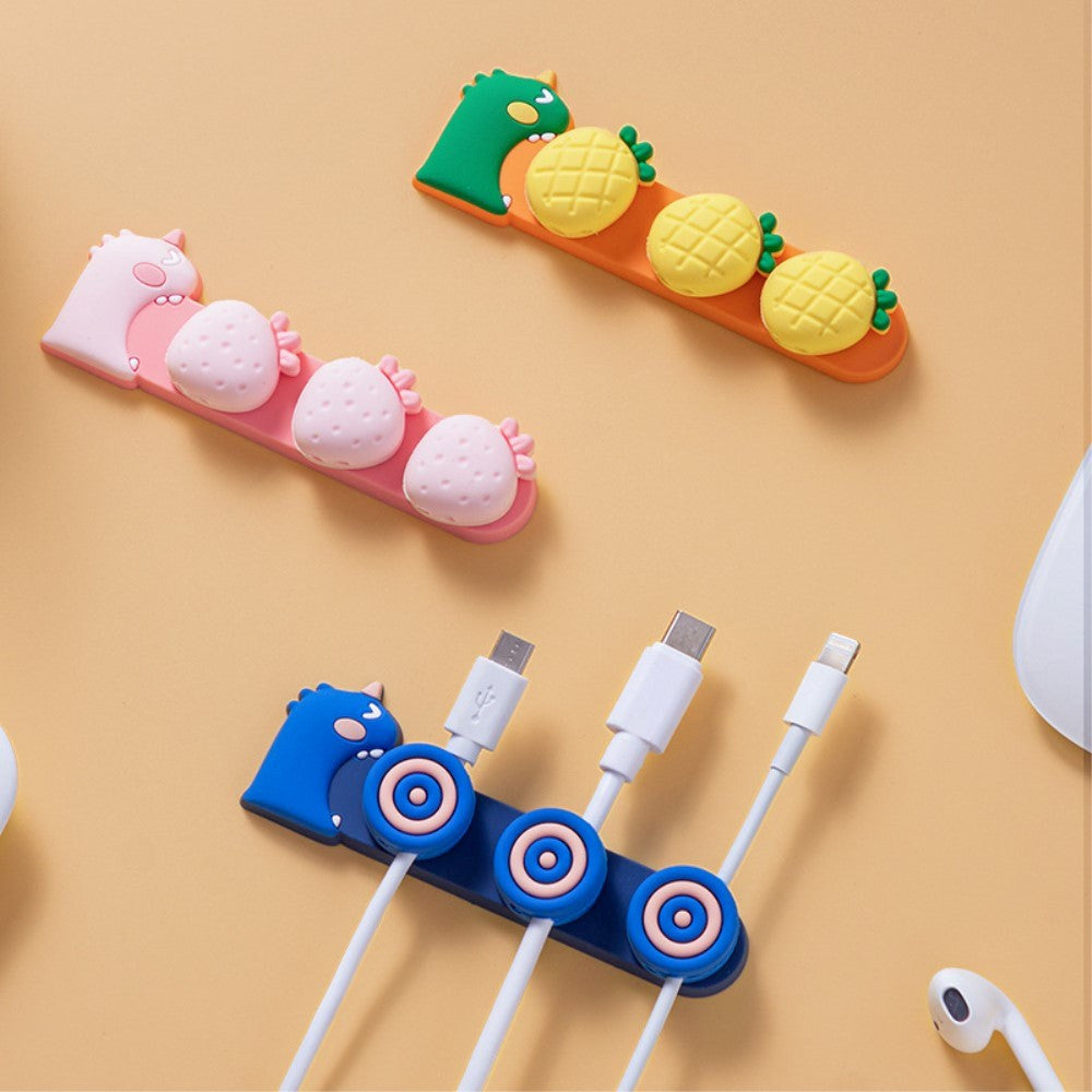 Universal Cable Manager med 3 holdere - Dobbeltsidig lim - Blå