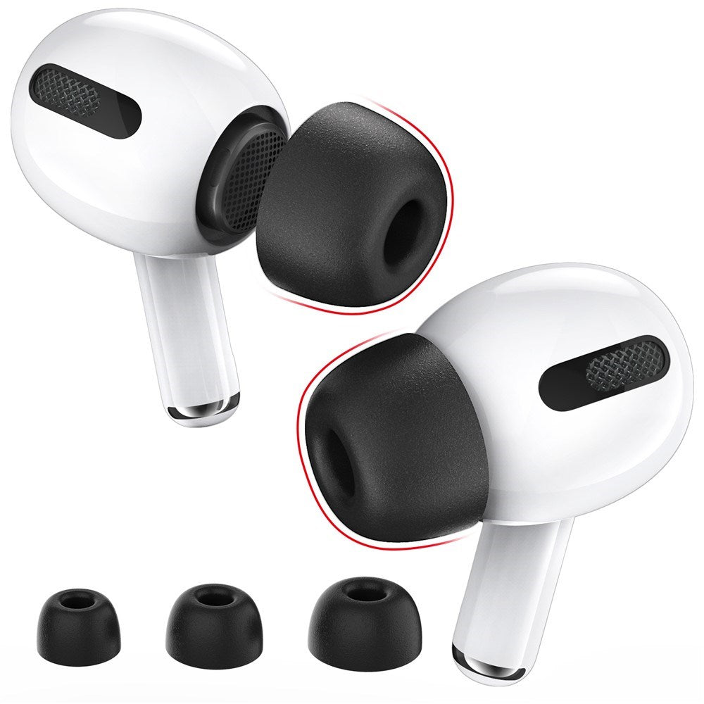 AirPods Pro (1. & 2. Gen.) AHASTYLE Ørepropper i Memory Foam - 3 Par - S / M / L - Sort