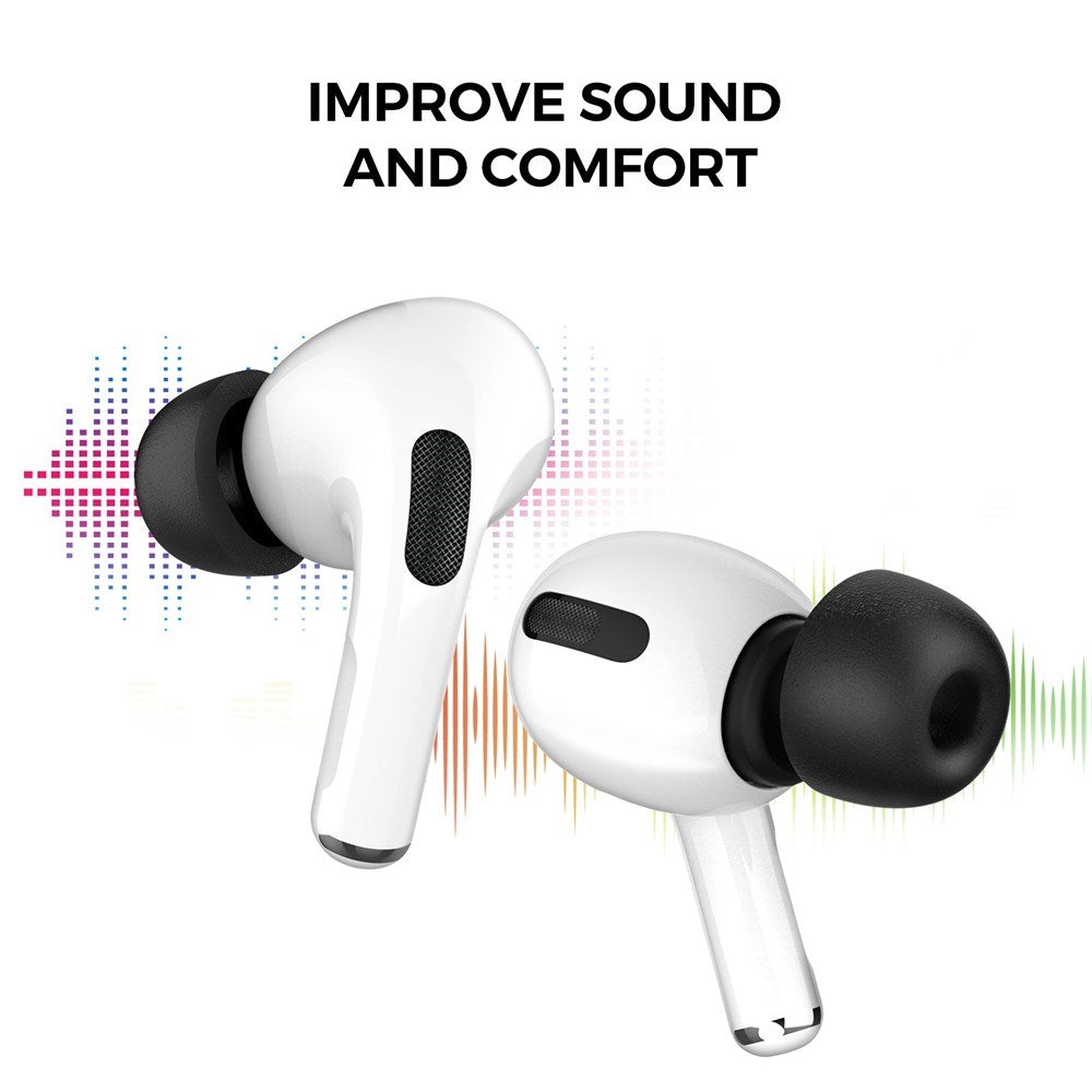 AHASTYLE AirPods Pro (1. & 2. Gen.) WG28 Ørepropper i Memory Foam - Str. L - Sort
