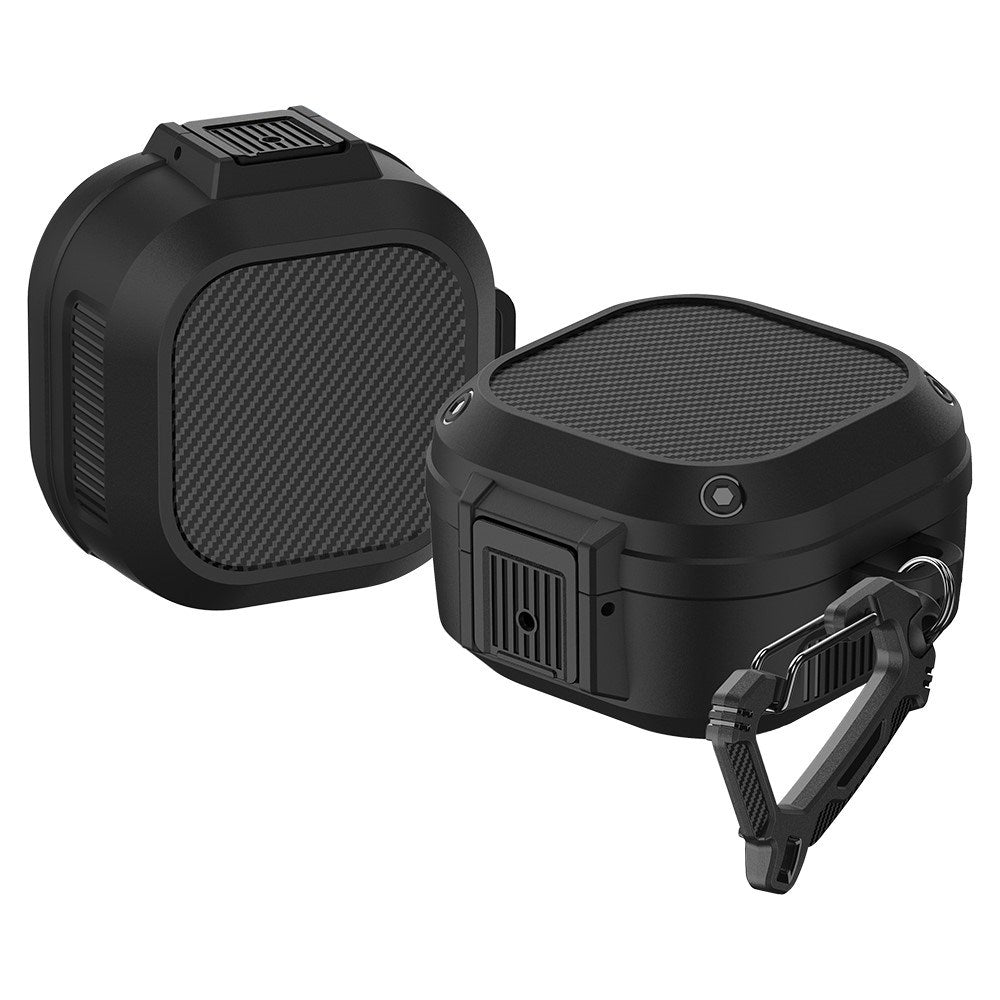 Samsung Galaxy Buds2 / Buds2 Pro / Buds Pro / Buds Live Hybrid Cover m. Karabinhage - Sort