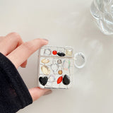 Apple AirPods (1 og 2. gen.) Fleksibelt plastdeksel m. Perleutsmykning - Sølv