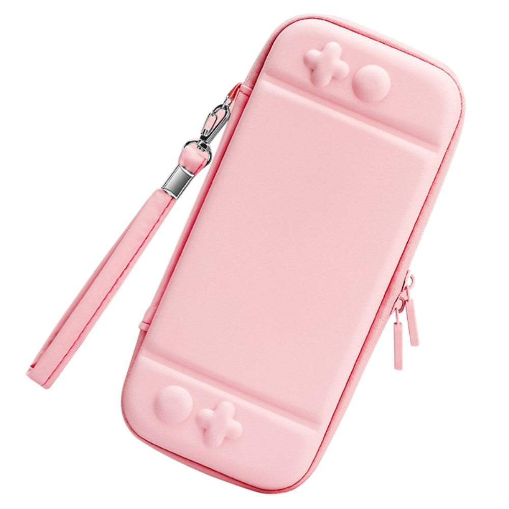 Nintendo Switch / Switch OLED Storage shell m. Glidelås - Rosa