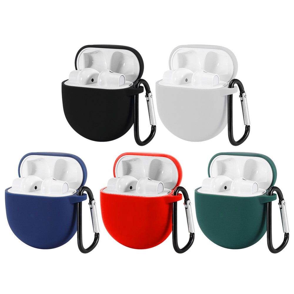 OnePlus Buds silikonetui med karabinkrok - Hvit