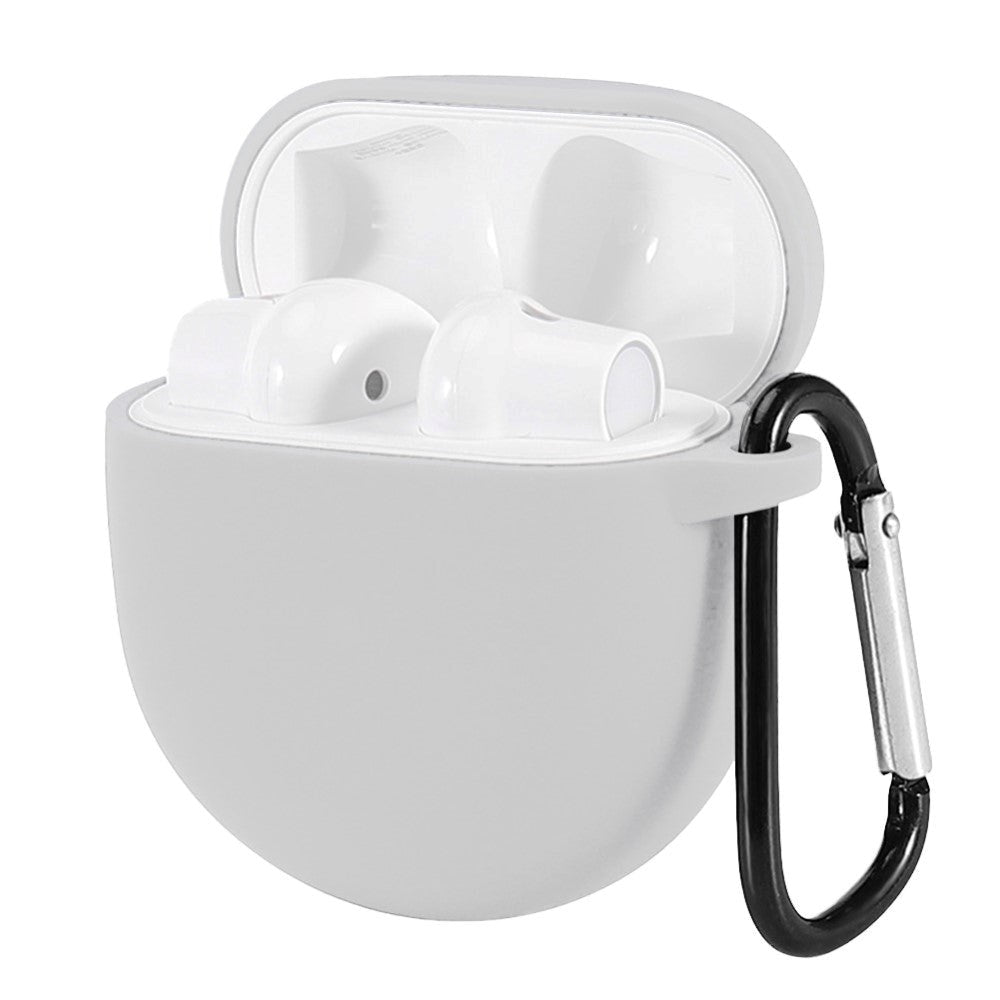 OnePlus Buds silikonetui med karabinkrok - Hvit