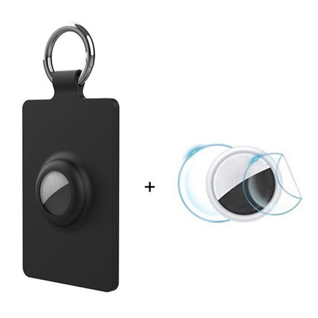 Tesla nøkkelkortholder m. Lomme for AirTag og karabinkrok - Svart