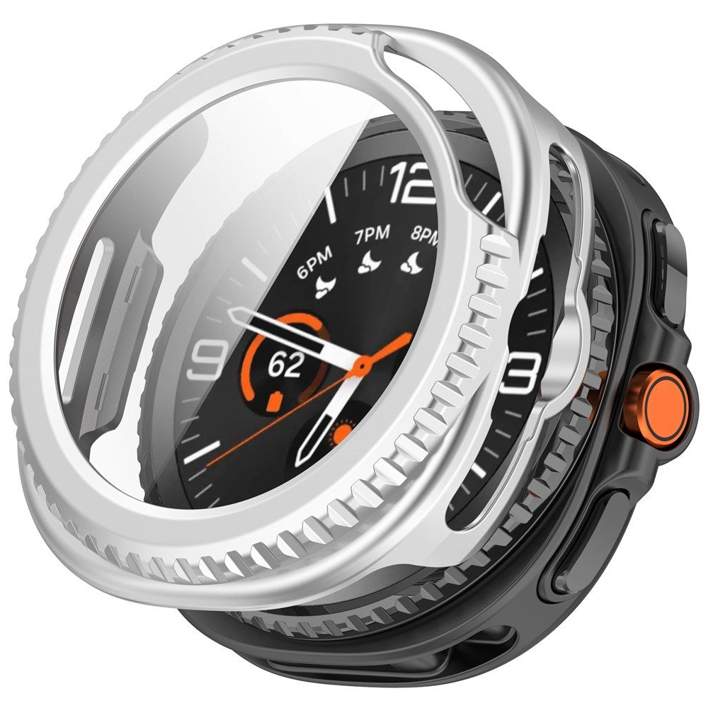 Samsung Galaxy Watch 8 Classic (46mm) Plast Cover - Indbygget Skærmbeskyttelsesglas - Mat Sølv