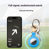 Apple AirTag Silikone Cover - inkl. Karabinhage - Blå Regnbue