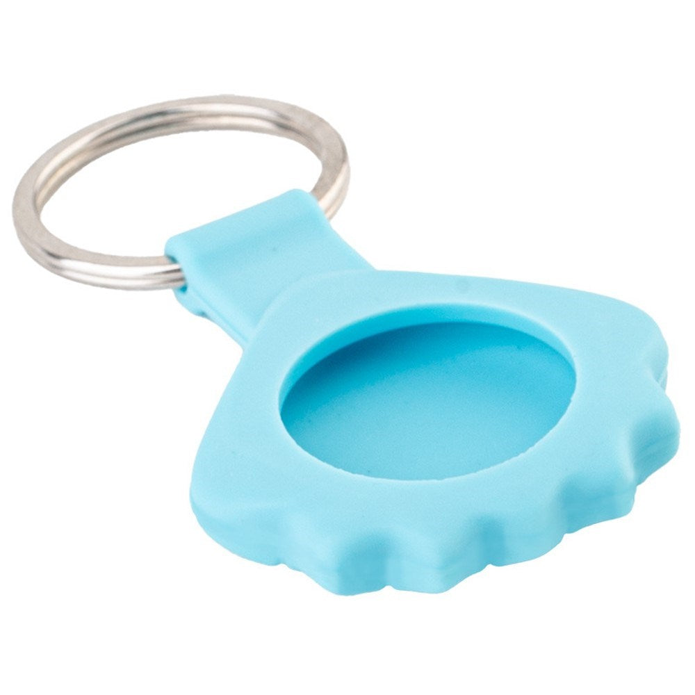 Apple AirTag Silikone Cover m. 3D Design - inkl. Nøglering - Blå Muslingeskal