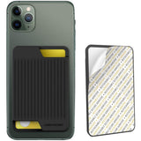 Silikon ryggkortholder Stick-on - Svart