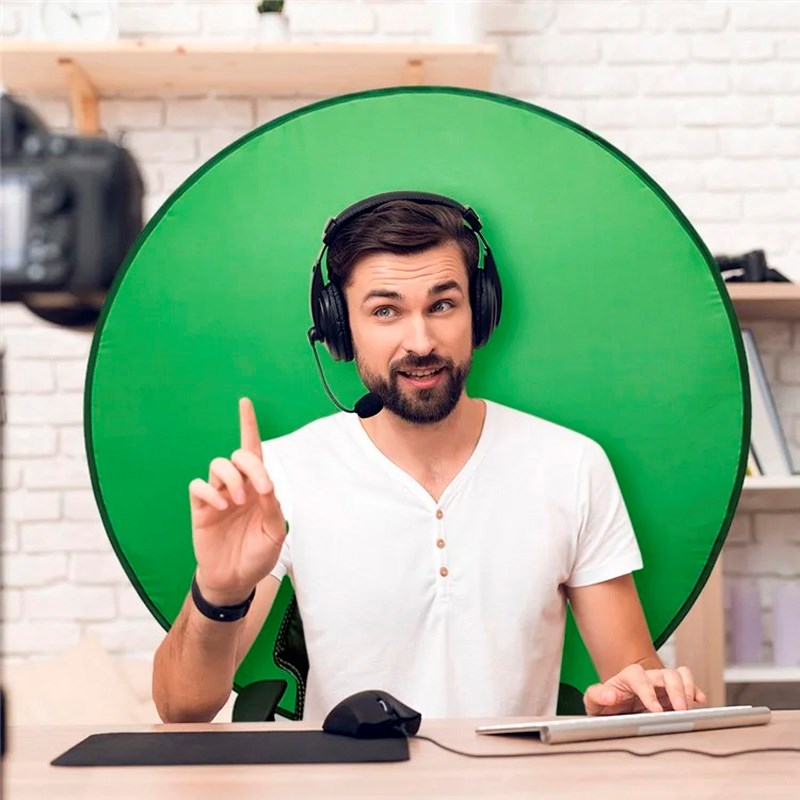 Rund Fotobaggrund - 75 cm - Grøn