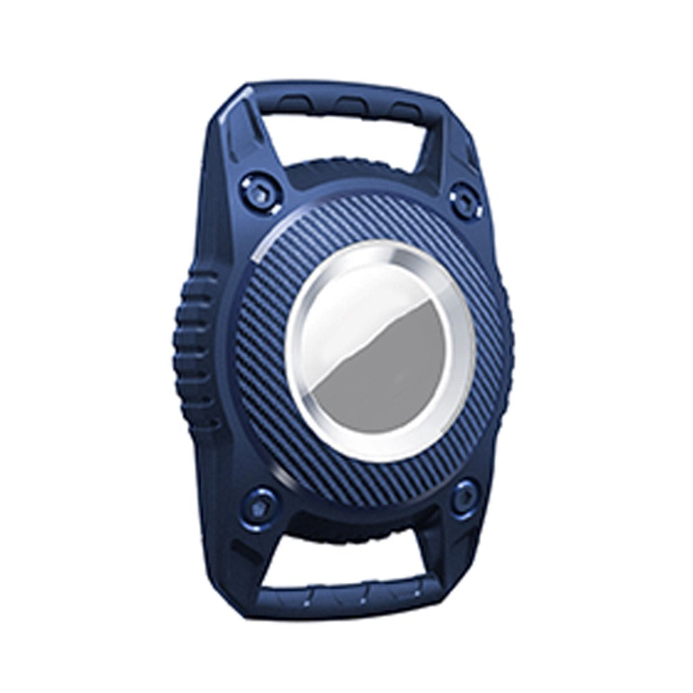 AirTag vanntett fleksibelt plastdeksel m. Karabinhage - Blå