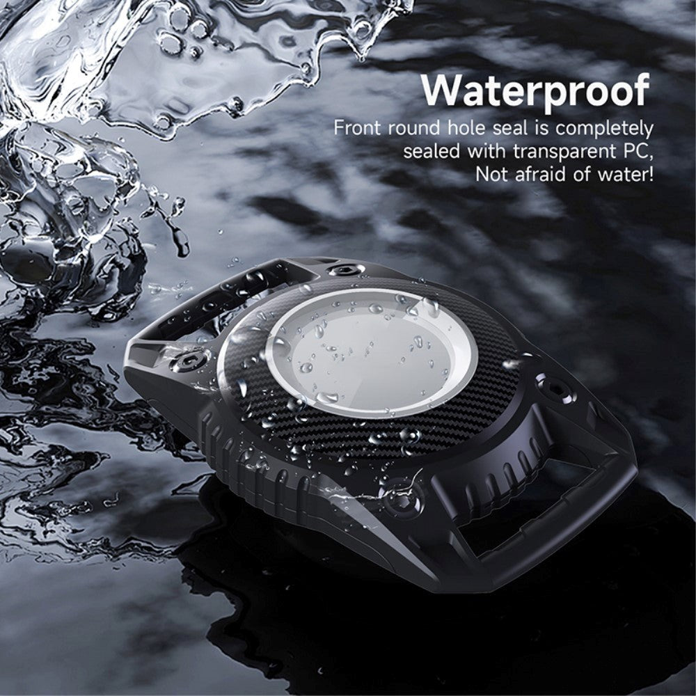 AirTag vanntett fleksibelt plastdeksel m. Karabinhage - Blå