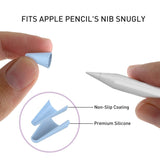 Apple Pencil 1 &amp; 2nd Gen Pen Tip Cover 8 stk. Blå / Svart / Grå / Hvit