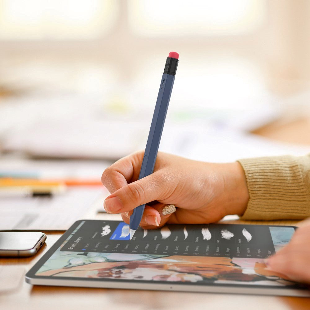 Apple Pencil 2nd Gen. Fleksibelt Silikon Pencil Cover - Midnight Blue