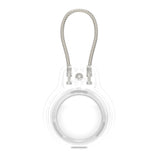 AirTag Cover m. Stålwire - Hårdt Plastik - Gennemsigtig
