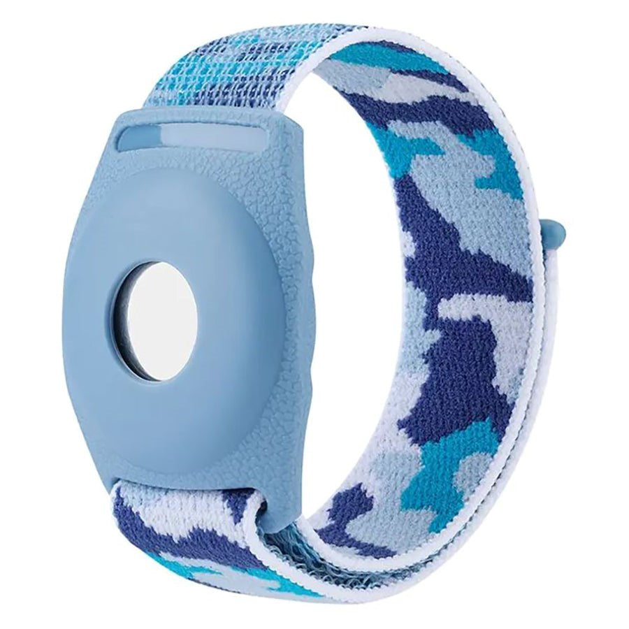 AirTag Fabric Kids Strap - Blå kamuflasje
