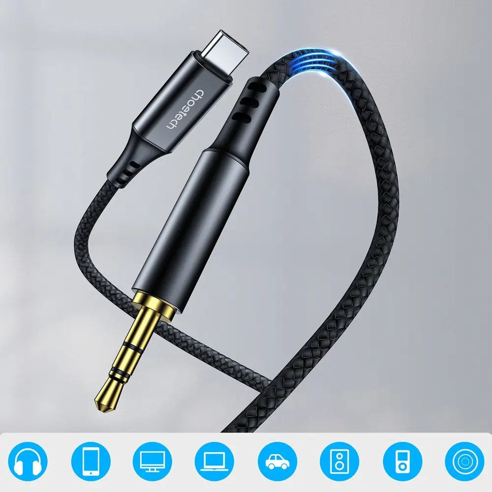 Choetech USB-C til 3.5mm Minijack Kabel - 1m - Sort