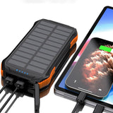 Choetech Powerbank med solcelle - 2 x USB-A 10W &amp; Qi-lading - 10 000 mAh - Svart