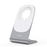 Choetech MagLeap trådløs lader 15W med stativ - MagSafe-kompatibel - Hvit / Sølv