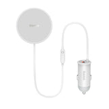 Baseus magnetisk billader 15W + USB-A 25W - For ventilasjon - MagSafe-kompatibel - Hvit