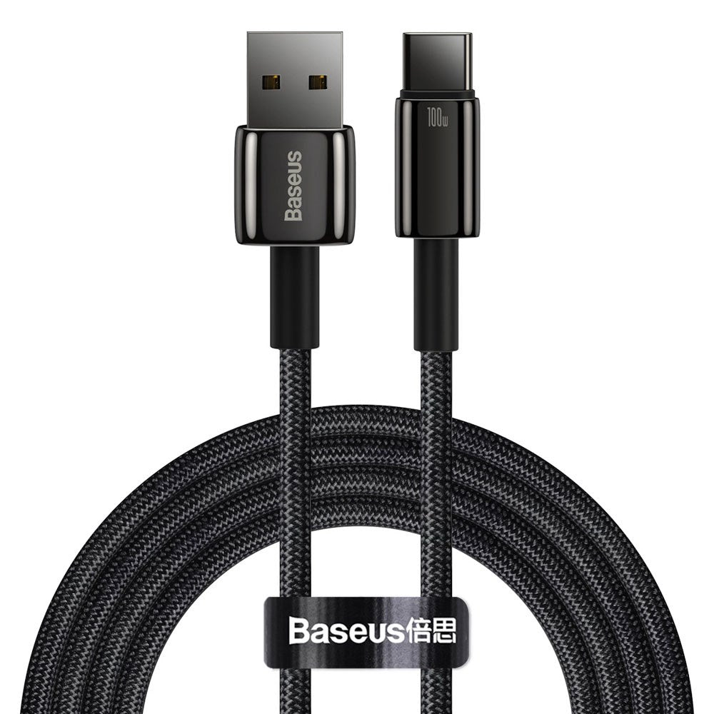 Baseus USB-A til USB-C Kabel m. 100W - 480Mb/s - 2m - Sort