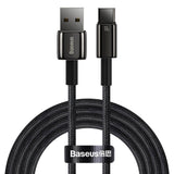 Baseus USB-A til USB-C Kabel m. 100W - 480Mb/s - 2m - Sort