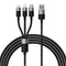 Baseus StarSpeed ​​​​- 3-i-1 18W USB-A multikabel m. USB-C, Lightning &amp; Micro-USB - 1,2 meter - Svart