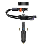 Baseus 33W billader m. 2 x uttrekkbar USB-C-kabel - svart