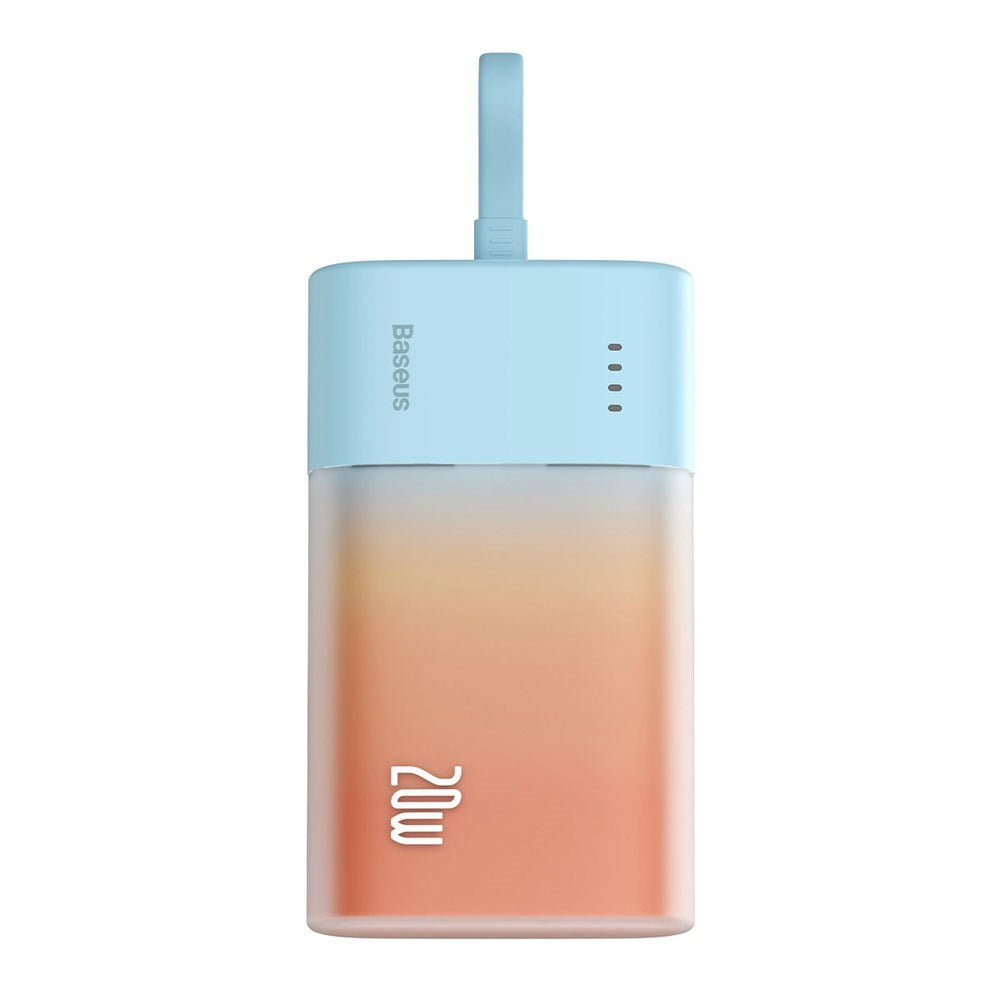 Baseus Popsicle Powerbank - 5200mAh - 20W - Integreret Lightning Kabel - Blå / Orange