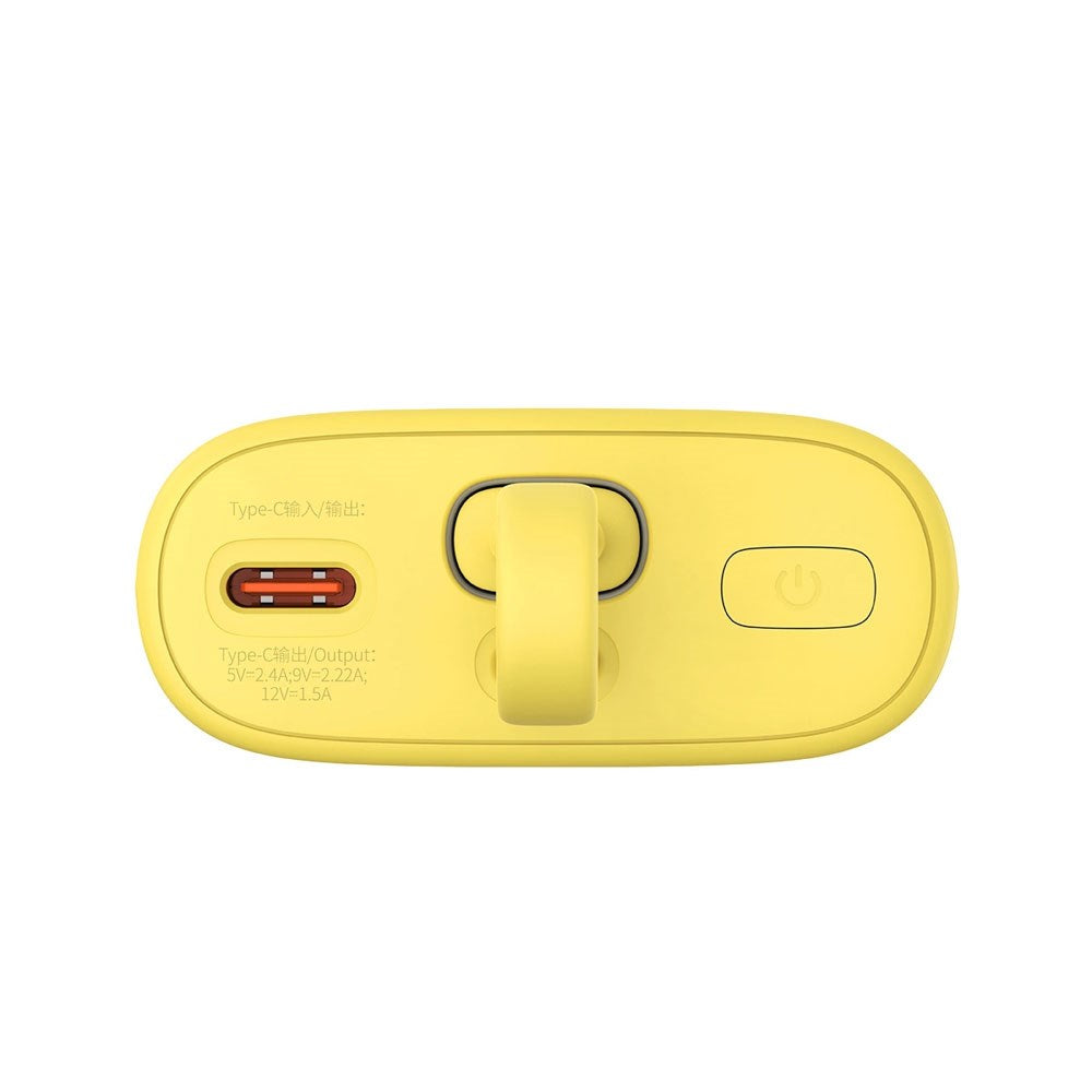 Baseus Popsicle Powerbank - 5200mAh - 20W - Integreret Lightning Kabel - Lyserød / Gul
