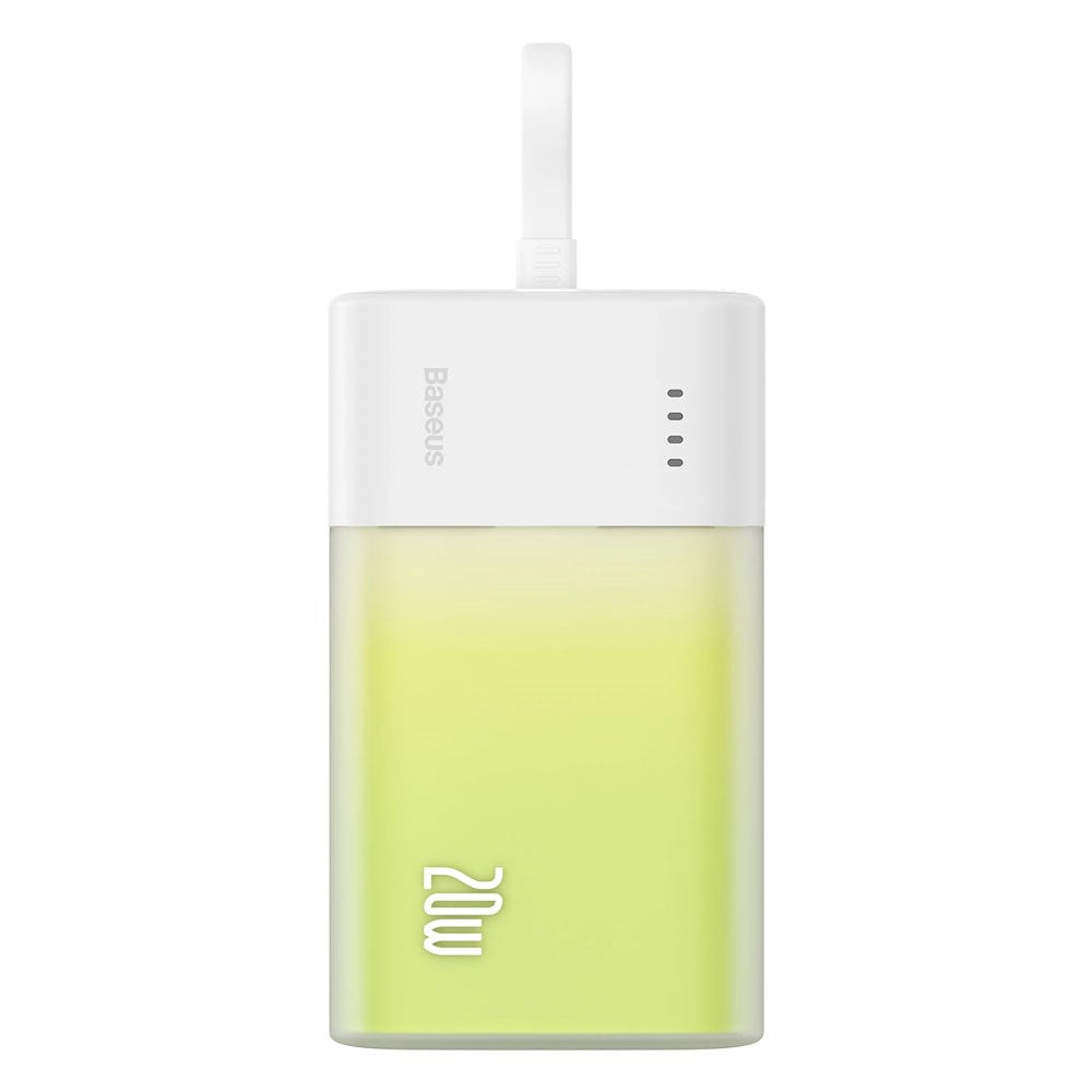 Baseus Popsicle Powerbank - 5200mAh - 20W - Integreret Lightning Kabel - Hvid / Grøn