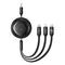 Baseus Free2Draw 3-i-1 Udtrækkeligt Multikabel - 1.1m - Sort