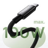Baseus USB-C til USB-C Kabel m. 100W - 480Mb/s - 1m - Sort