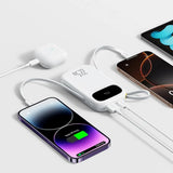 Baseus EnerFill Powerbank - 10.000mAh - 22.5W - USB-C Kabel - Lightning Kabel - Hvid